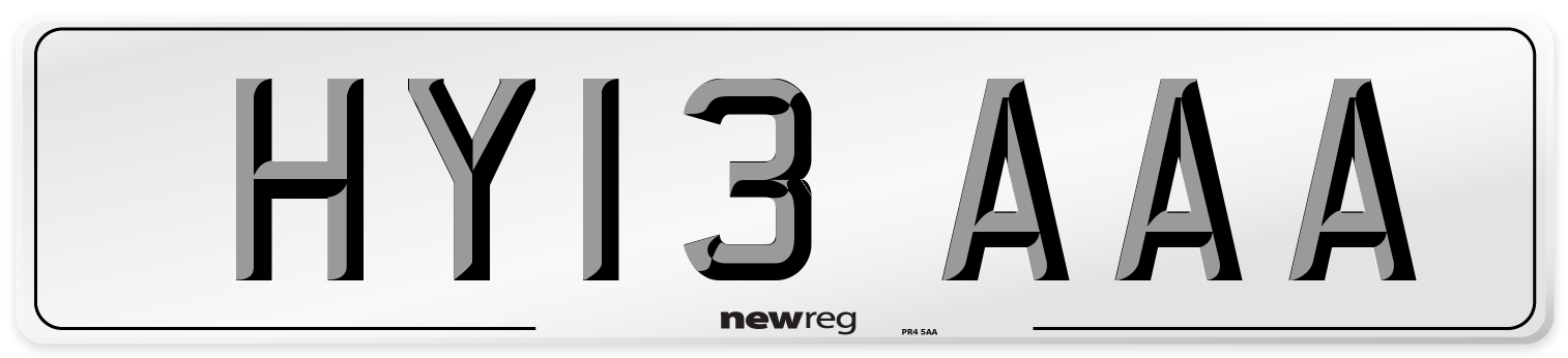 HY13 AAA Number Plate from New Reg